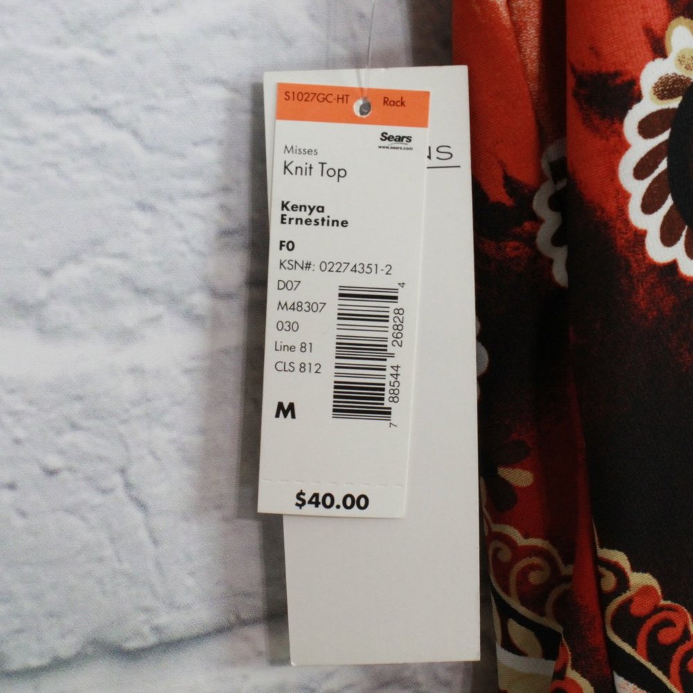 NWT! NOTATIONS Embellished Short Sleeve Top Size M - Picture 6 of 9